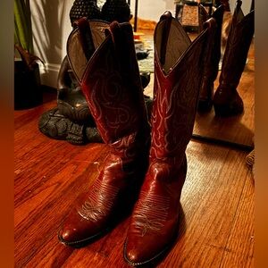 Vintage dan post burgundy/brown cowgirl boots